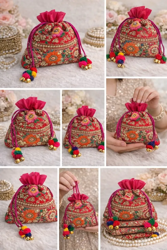 embroidered small potli pouches pack of 2