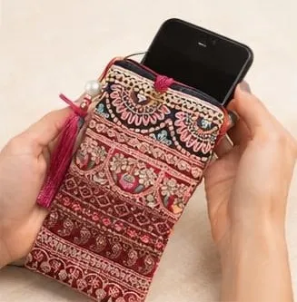 Premium Handmade Mobile Pouch – Lightweight Phone CarryBag,KalakritiCreations