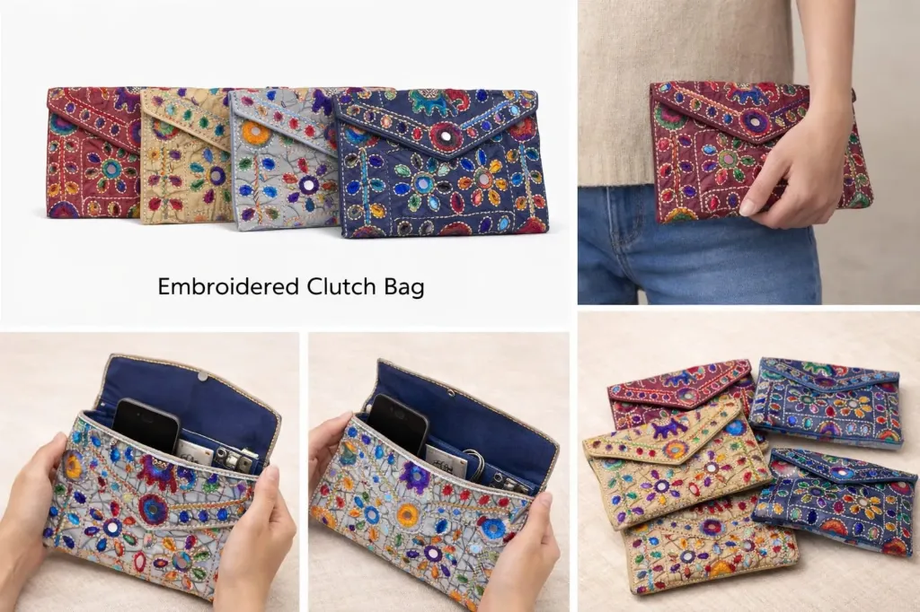 Handmade Embroidered Purse for Girls | Stylish Ethnic Handbag for Daily Use, Party & Festive Wear | Kalakriti Creations