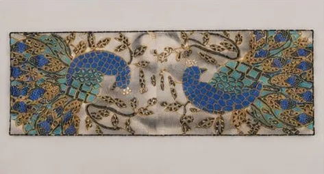 Handmade Beaded Peacock Table Runner for Dining Table | Decorative Centerpiece Table Runner (30 x 90 cm) | Premium Home Décor | Kalakriti Creations
