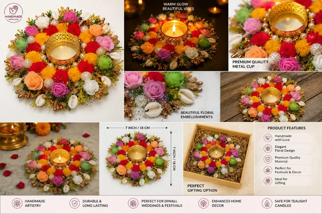 Handmade Tealight Holder for Home Décor & Festive Decoration