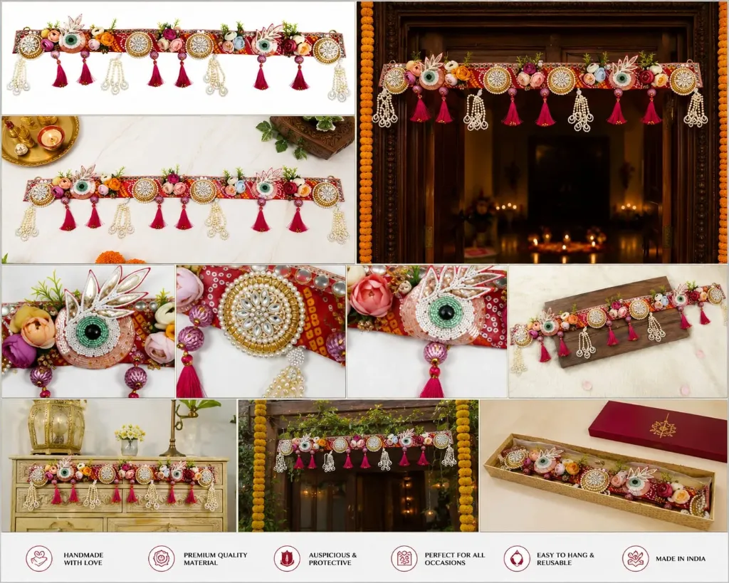Handmade Bandhanwar for Door Hanging – Traditional Festive Entrance Decor|Kalakriti Creations